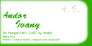 andor ivany business card